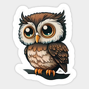 Cute blushing owl Sticker